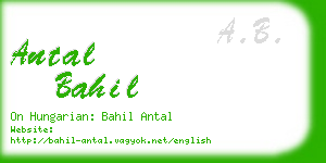 antal bahil business card